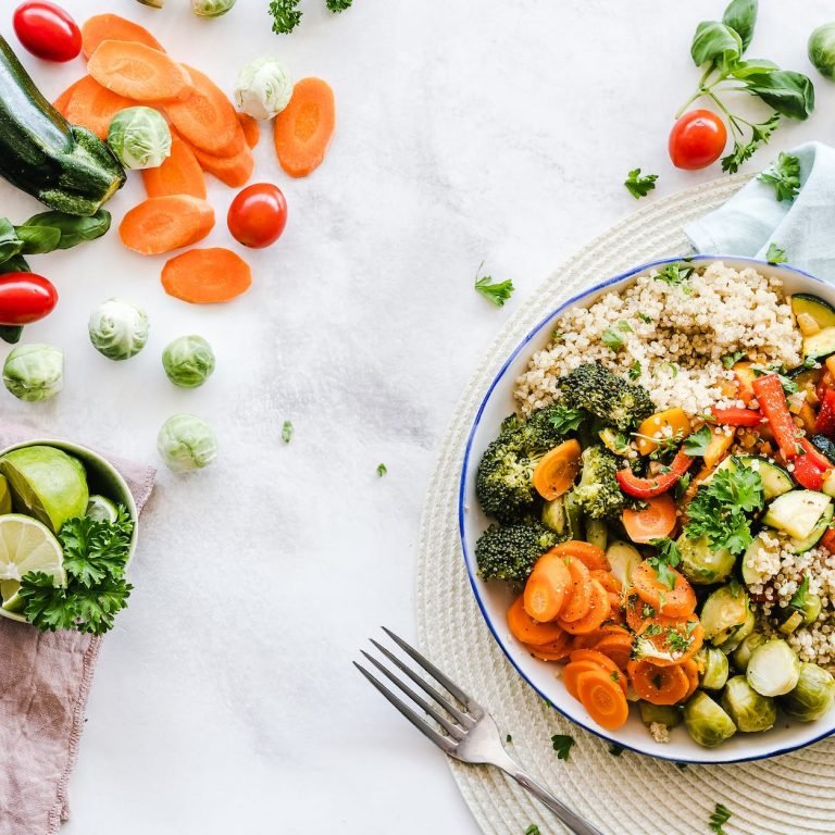 flat lay photography of vegetable salad on plate